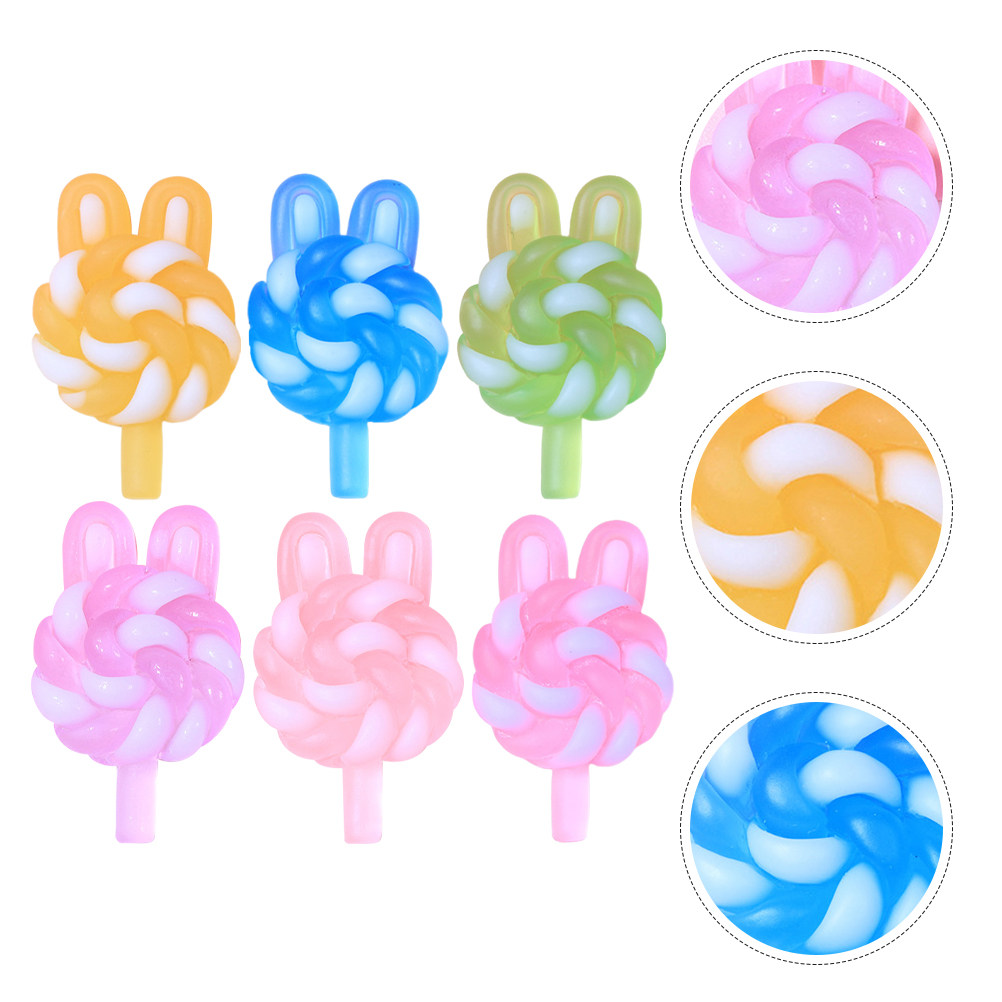 Resin Art Keychain - 24 Stück niedliche Cartoon-Lollipop-Anhänger in Hasenform,