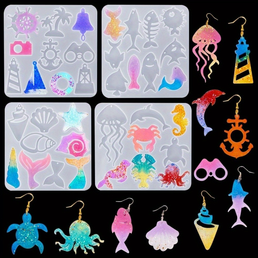 Silicone Mold Ocean - Das Set aus Ohrring- und Anhängerformen