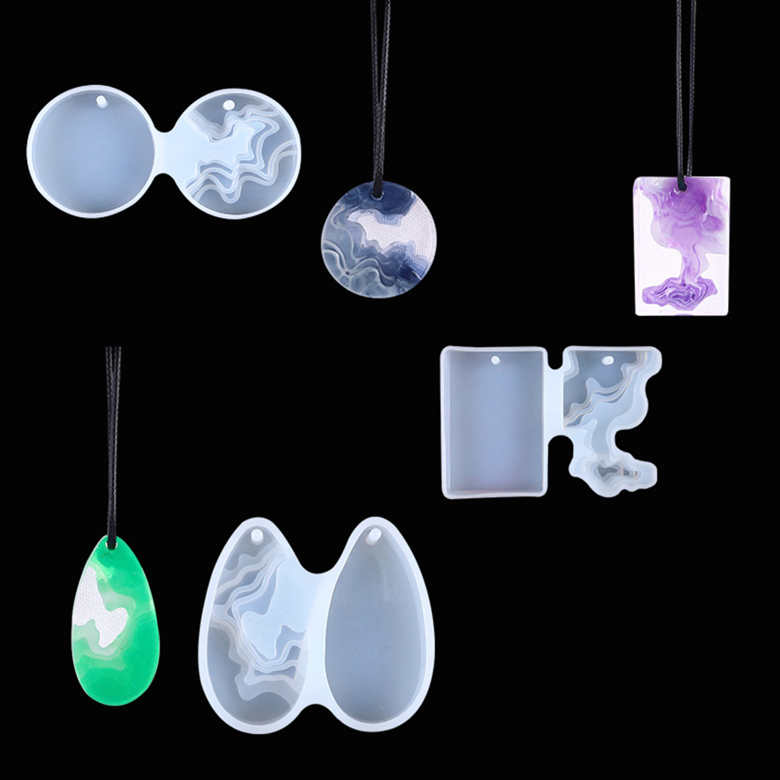 Resin Art Geode - 3-teiliges DIY Kristallformen-Set Runde Flexible Silikonform