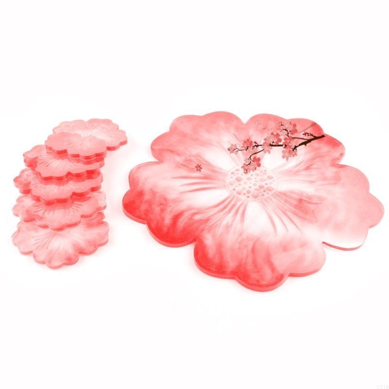 Resin Art Geode - Untersetzerform in Blumenform mit Sonnenlichtkanten, Obsttablett,