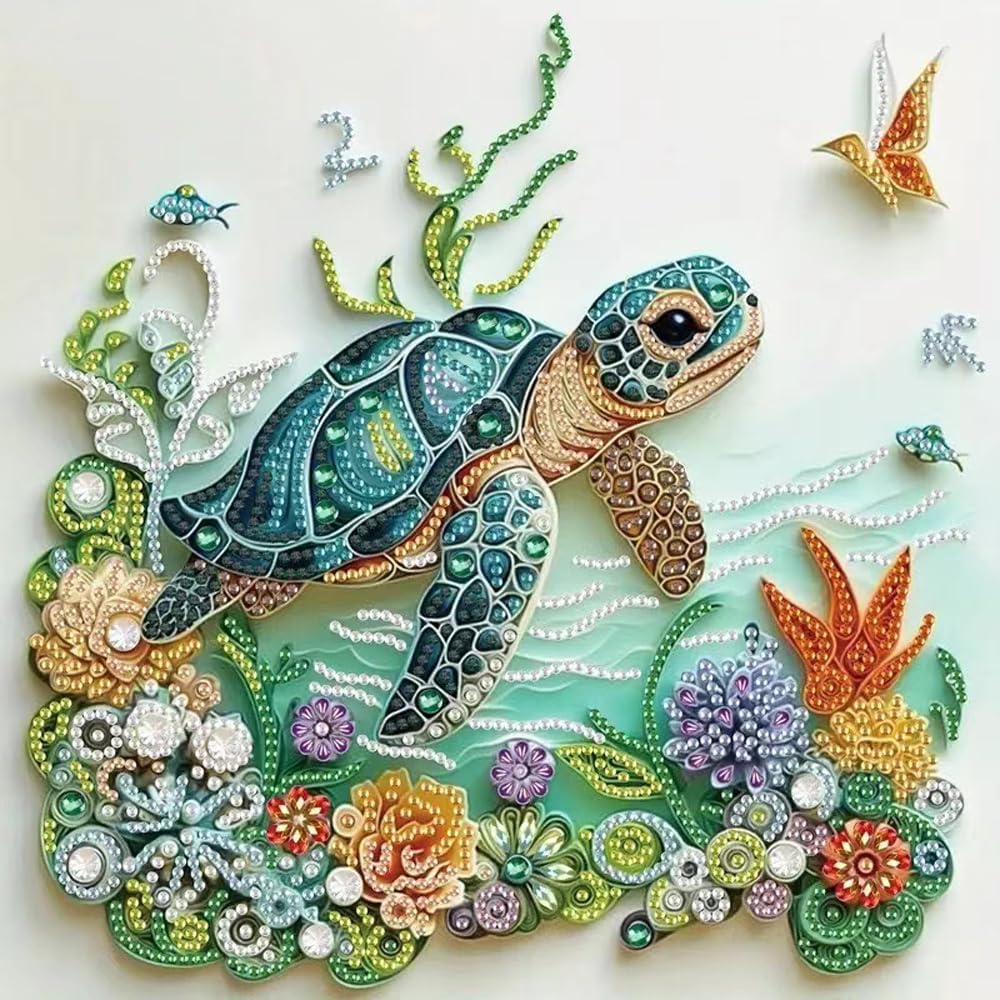 Resin Art For Beginner - Meeresschildkröten-Diamantmalerei-Sets für Erwachsene Anfänger DIY Spezialform-Diamantkunst-Sets