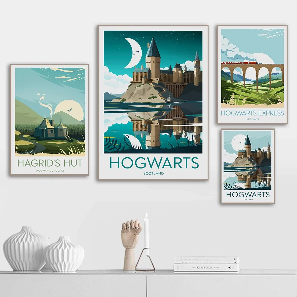 Resin Art Wall Decor - Filmästhetik Wandkunst Hogwarts Schloss Sonne HD