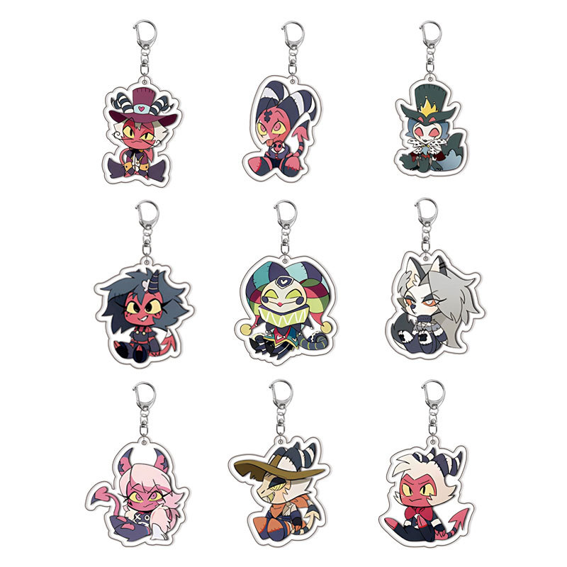 Resin Art Keychain - Hazbin Hotel Neuer Acryl-Schlüsselanhänger, beliebte Anime-Produkte,