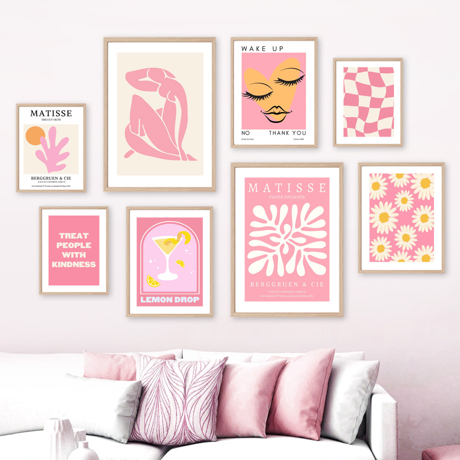 Resin Art Wall Decor - Matisse Frau Blatt Blume Getränk Engelszahl