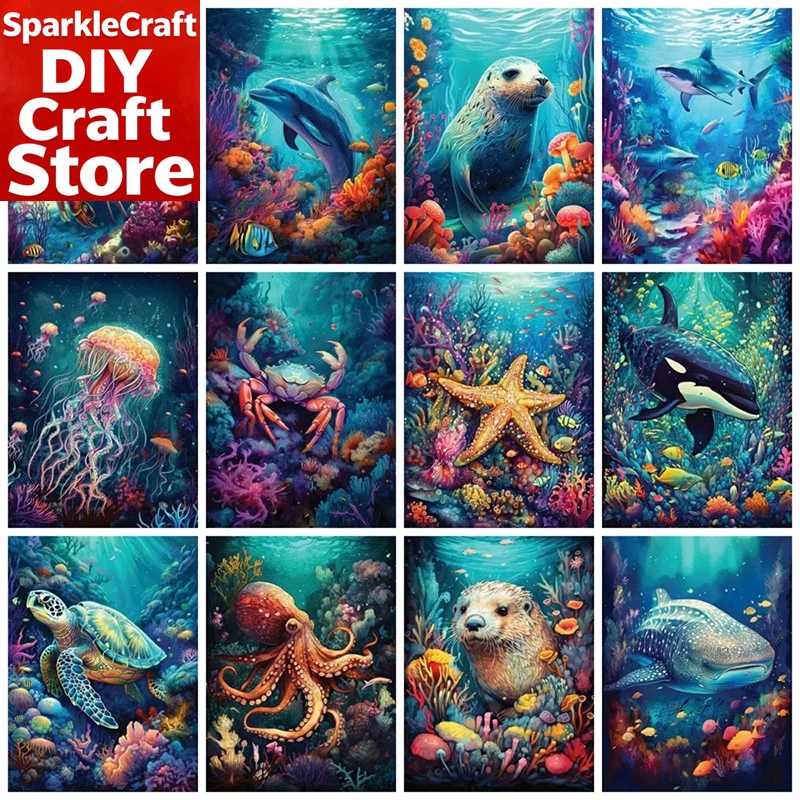 Resin Art Wall Decor - 1 Stück rahmenloses, quadratisches, rundes Diamant-Malset
