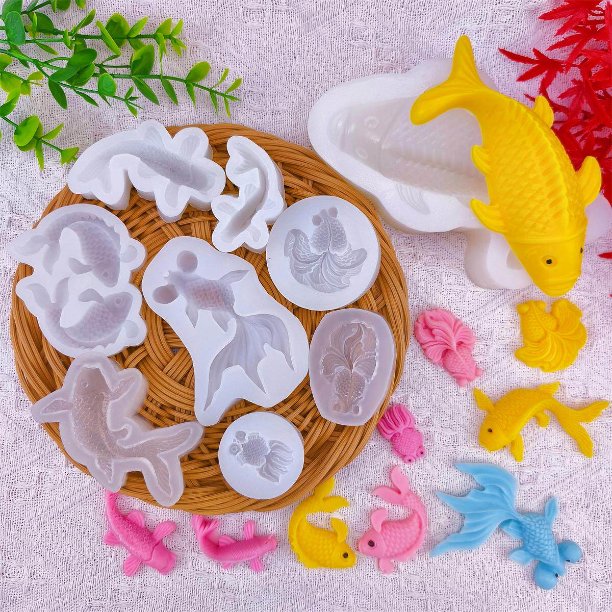 Silicone Mold Ocean - 2026 Koi-Fisch Silikonharzformen Tier-Epoxidharz-Gussformen für Schlüsselanhänger,