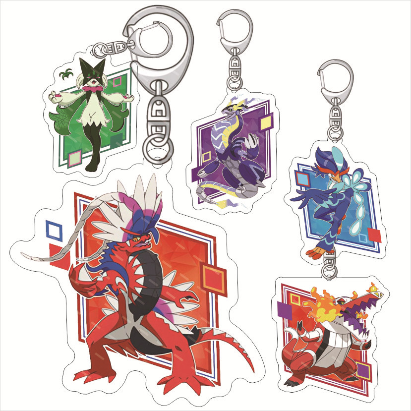 Resin Art Keychain - Pokémon Miraidon Koraidon Acryl-Schlüsselanhänger, Animation-Produkte, Kulturkreativität,