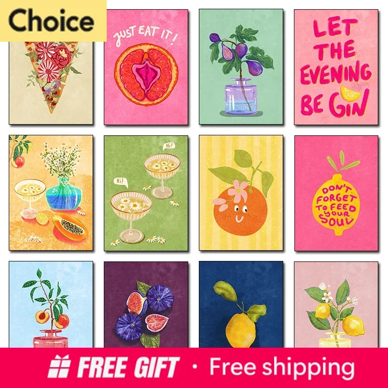 Resin Art Wall Decor - 2026 Just Eat It Illustrations-Wandkunstdrucke, Lebensmittel-