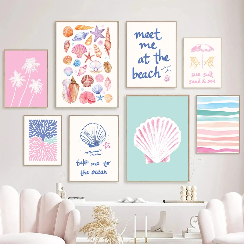 Resin Art Wall Decor - Küsten-Galerie Wandkunst Sommer-Meer-Kunstdrucke Poster Mädchenhafte Trendige