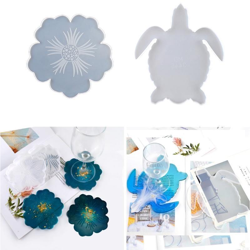Resin Art Geode - R3MC 2PCS DIY Blumenform Silikon Geode