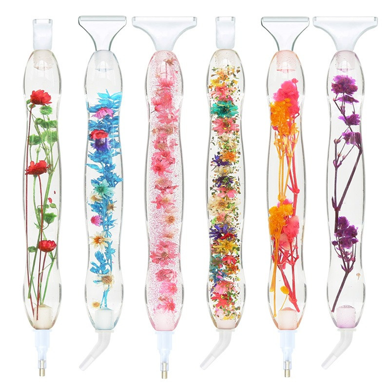 Resin Art Flowers - 1 Set Blumendesign Harz 5D Diamant-Malstift,