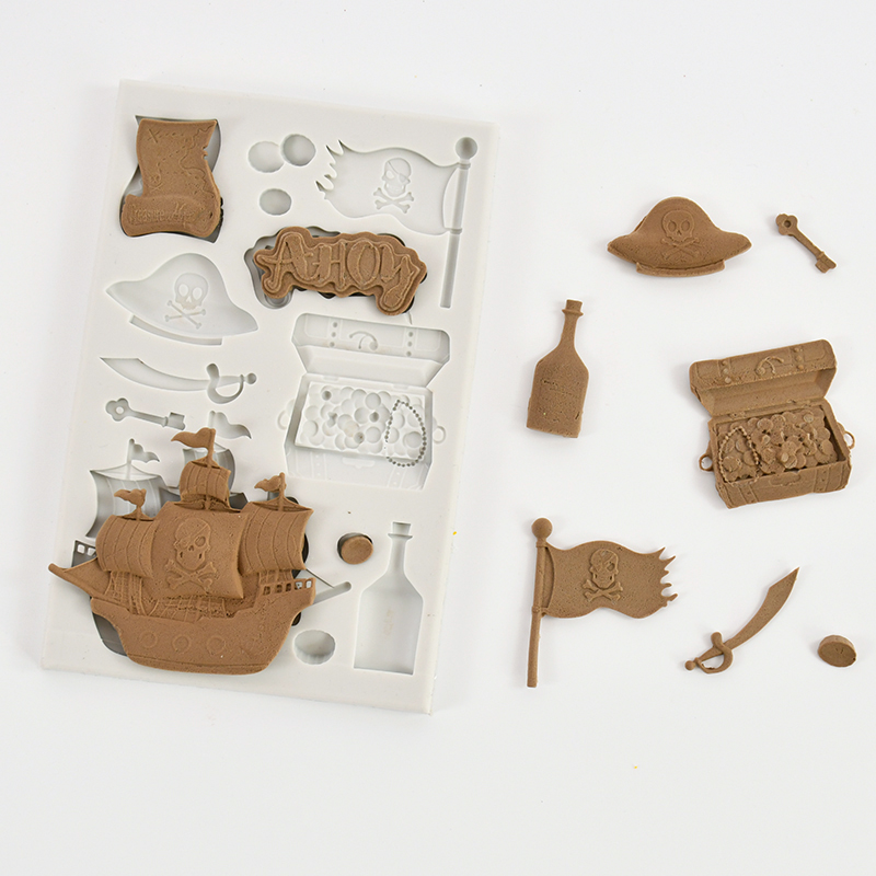 Schädel Piraten schiff Silikon – Silicone Mold Ocean Bewertung und Preis