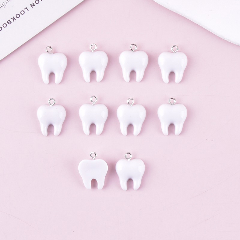 10 Stück niedliche weiße Zähne – Resin Art Keychain Bewertung und Preis