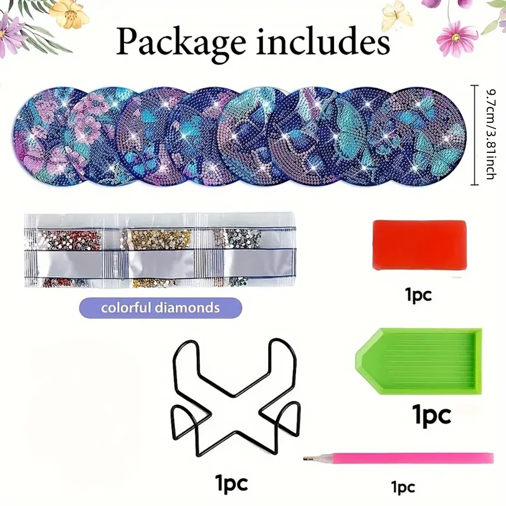 8 Diamant-Malerei-Untersetzer  – Resin Art For Beginner Bewertung und Preis