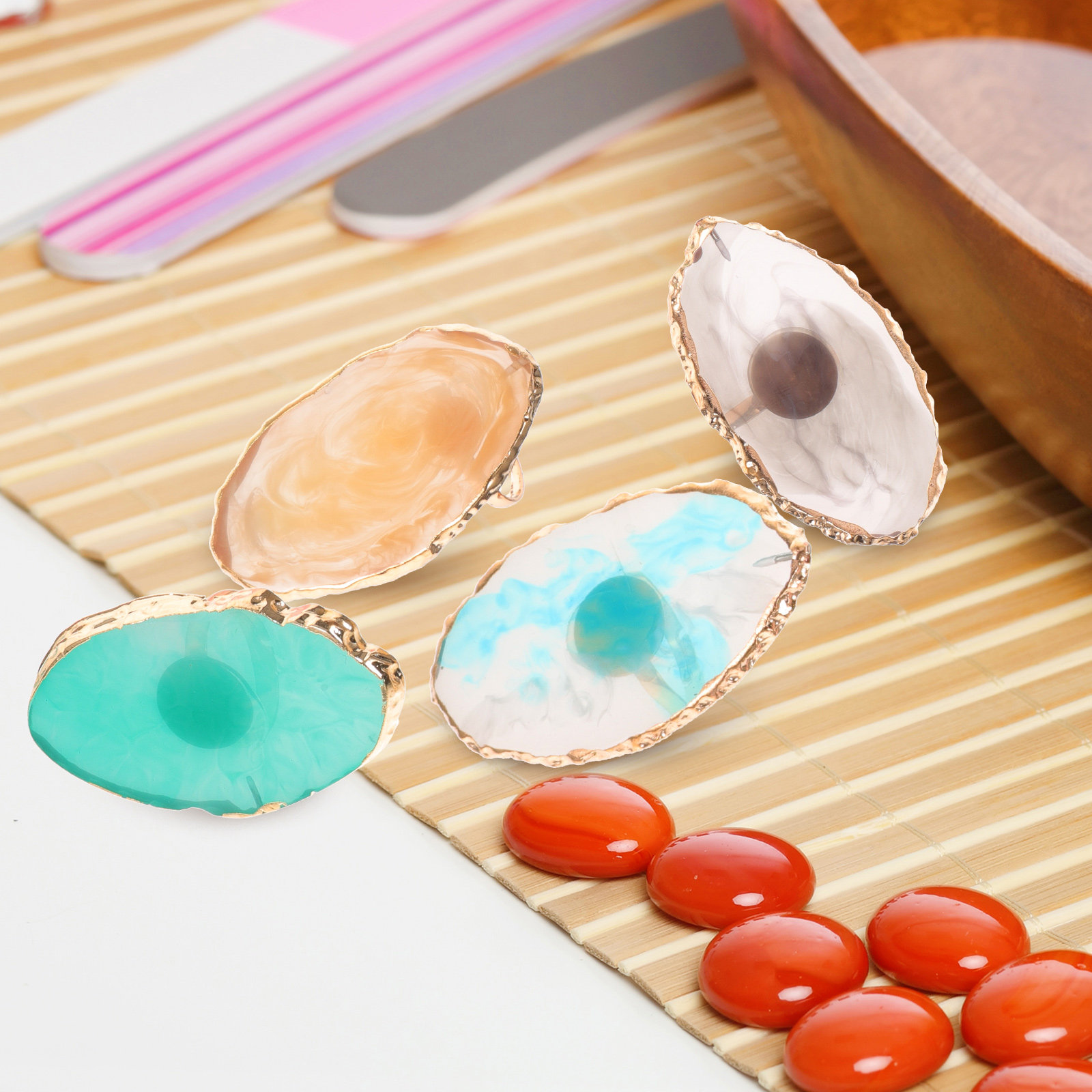 6-teiliges Harz-Nagelfarbmisch – Resin Art Ring Design Bewertung und Preis