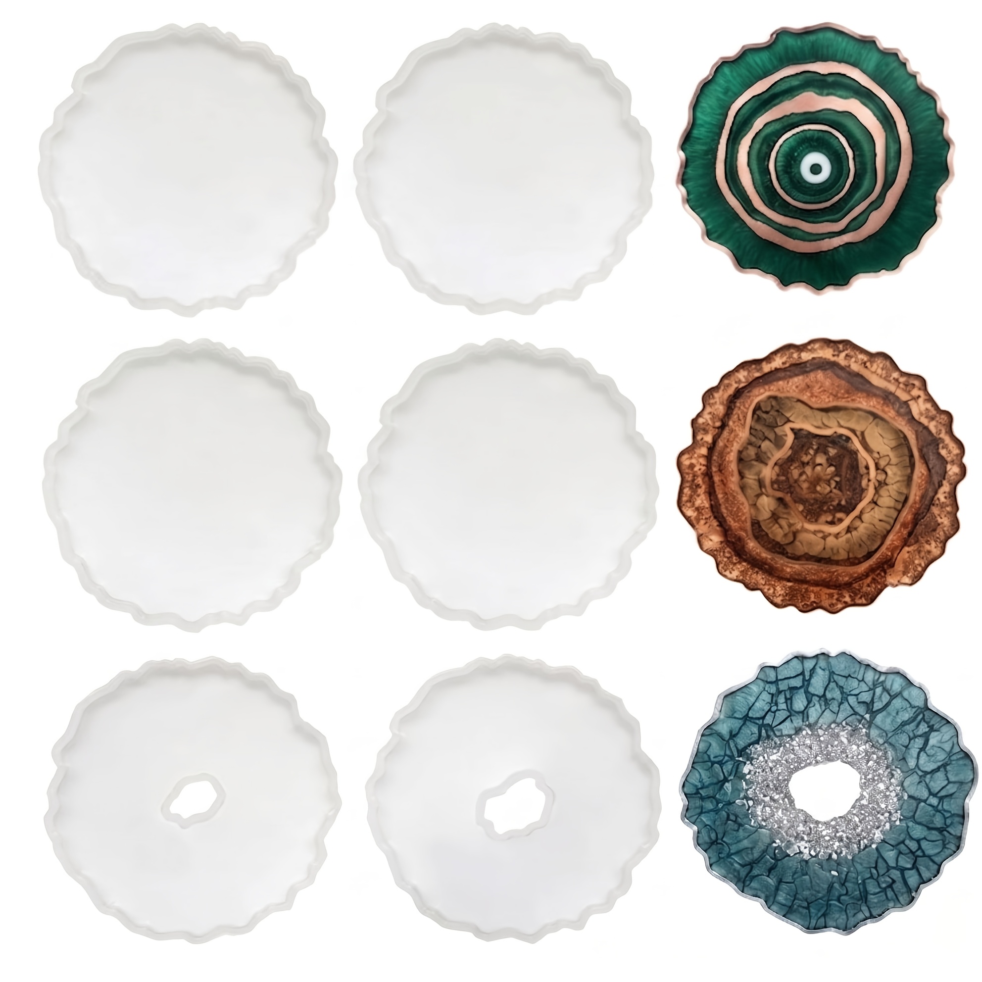 6 Stück unregelmäßige Achat-Ge – Resin Art Geode Bewertung und Preis