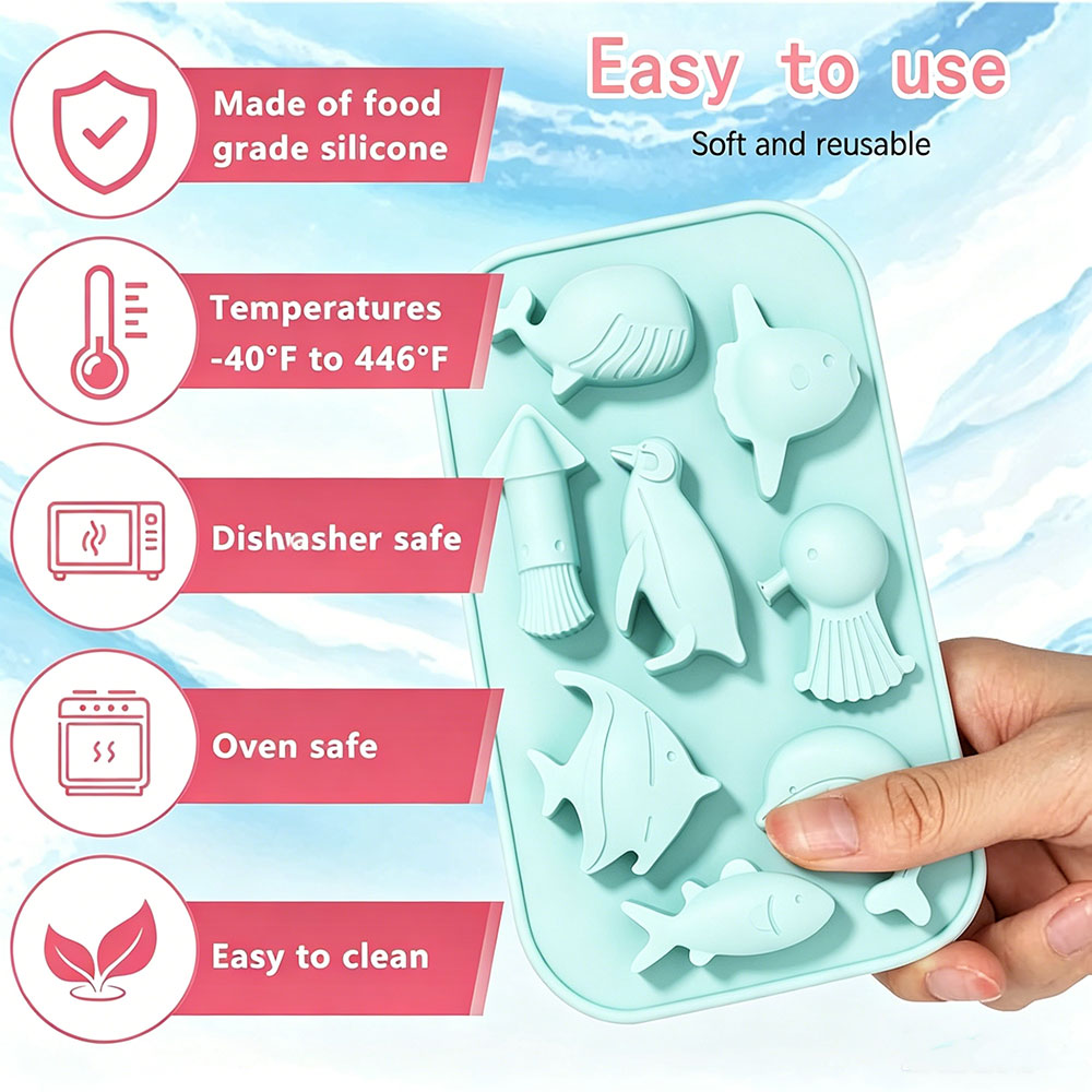 Fondantform mit Meeresmotiv, O – Silicone Mold Ocean Bewertung und Preis